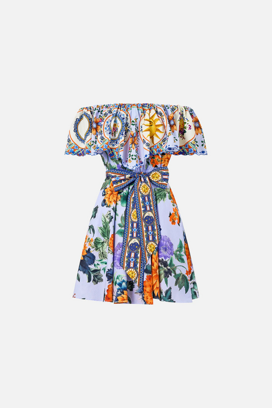 Shoulder Frill Short Dress