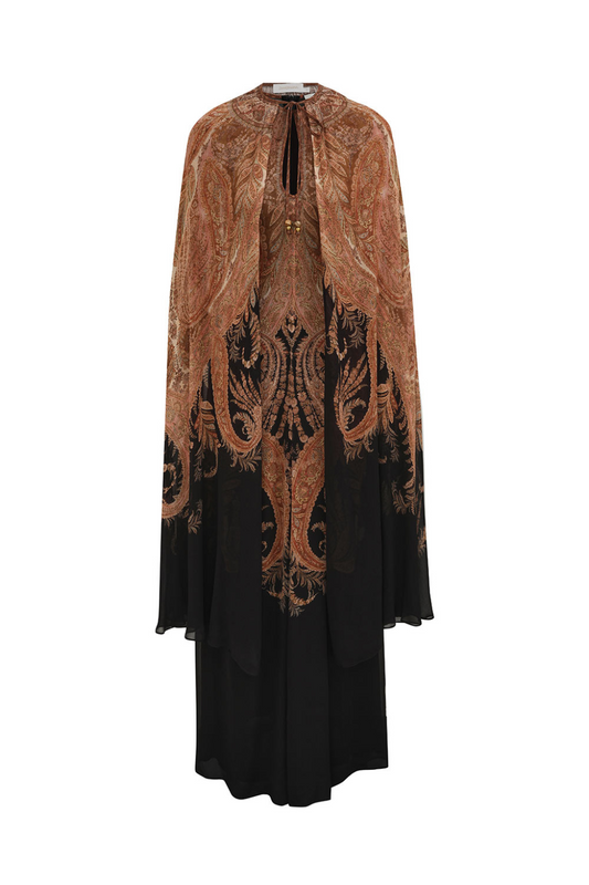 Hypnotic Caped Maxi Dress