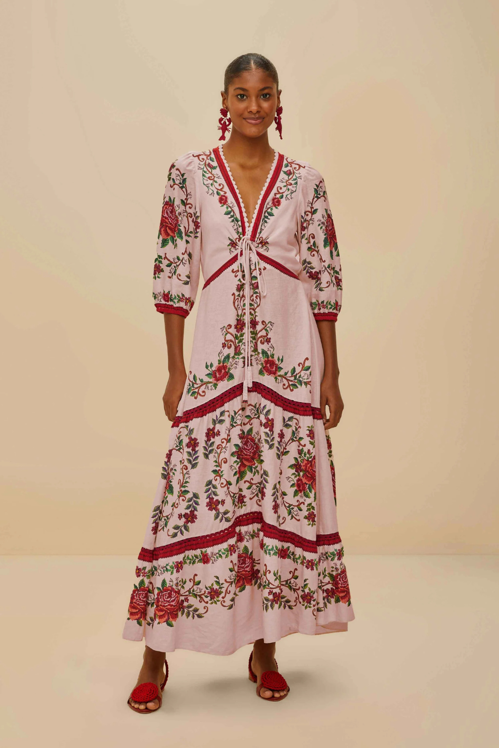 Flower Tapestry Maxi Dress