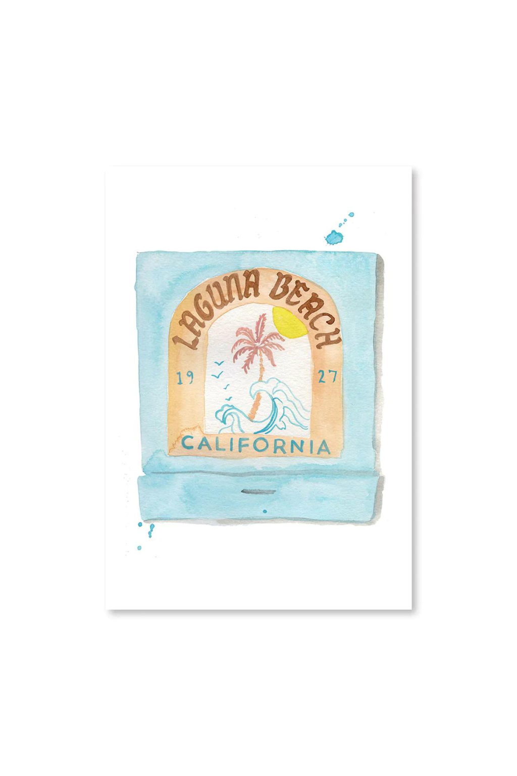 5" X 7" Watercolor Souvenir Matchbook Prints - California Collection