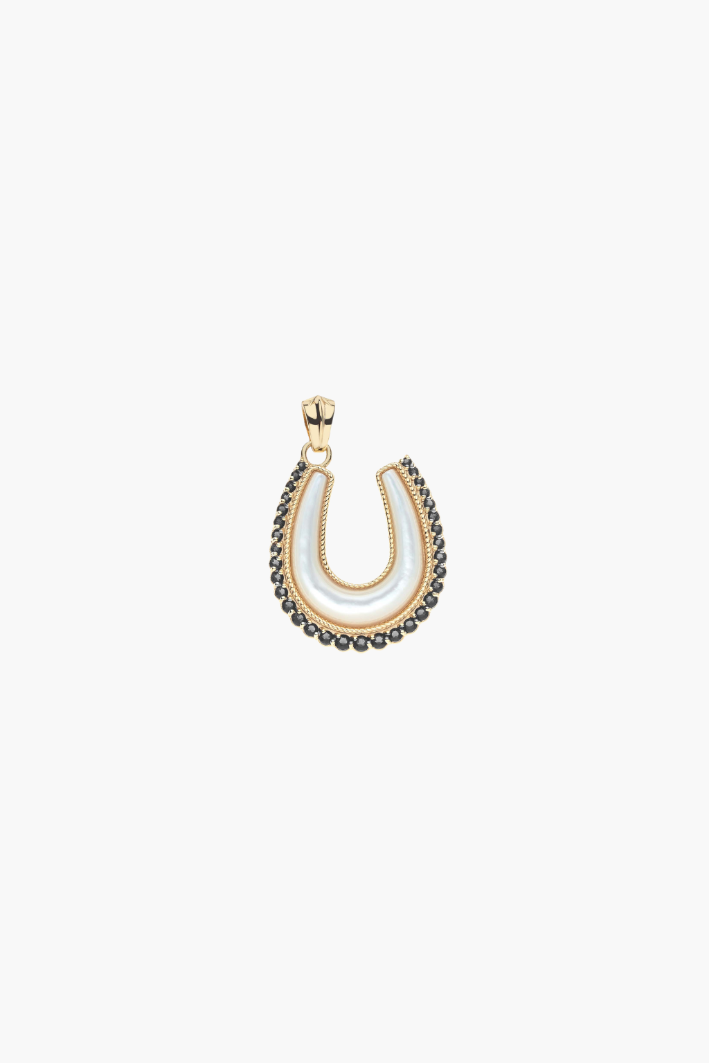 Feeling LUCKY Mother of Pearl Horseshoe Pendant Necklace - TRAY SHOW