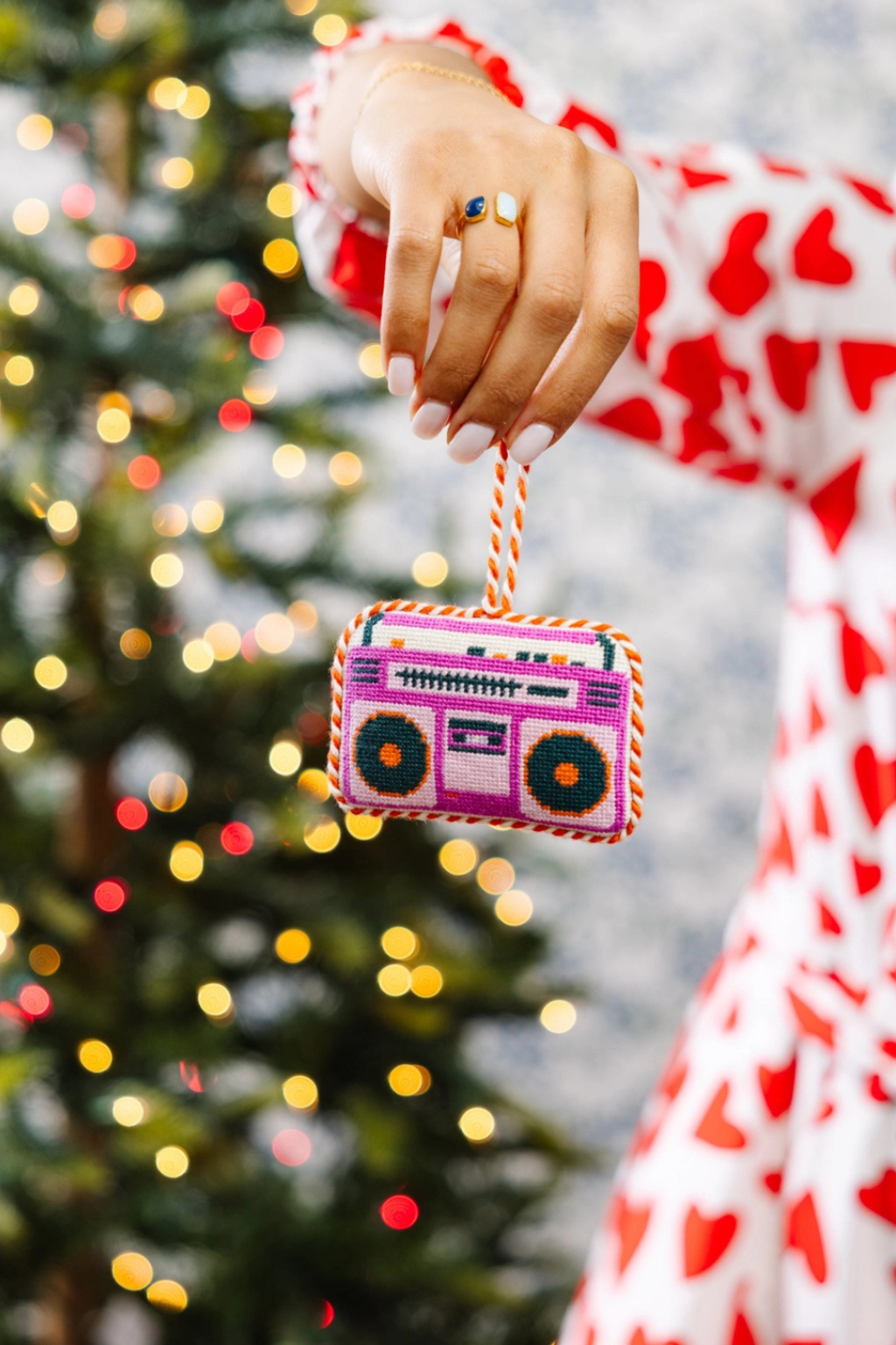 Needlepoint Icon Ornament - Boom Box
