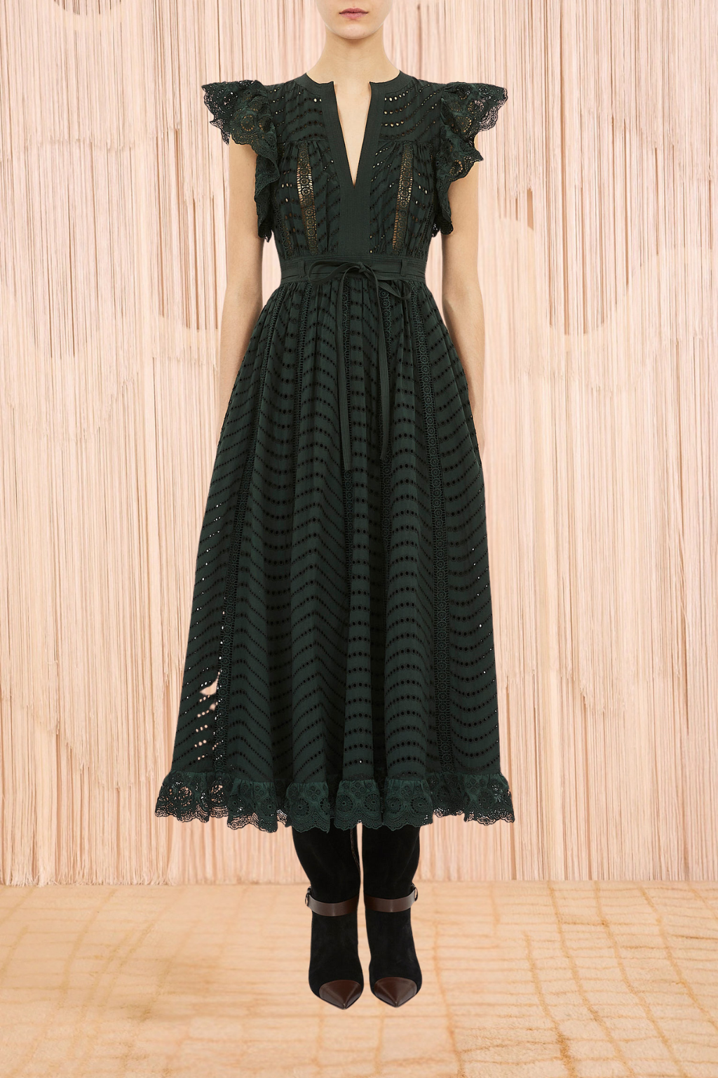 Olga Flutter Sleeve Midi Dress