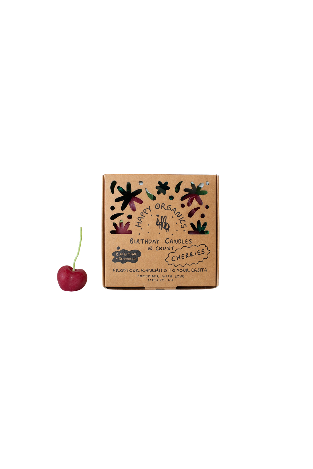 Beeswax Cherry Birthday Candles: 5