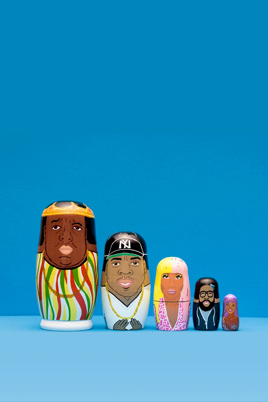 East Coast Rappers Wooden Nesting Doll Set