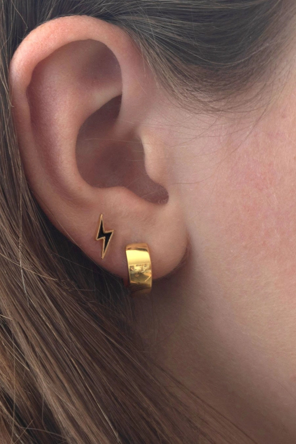 Wide Hinged Huggie Hoop Earrings