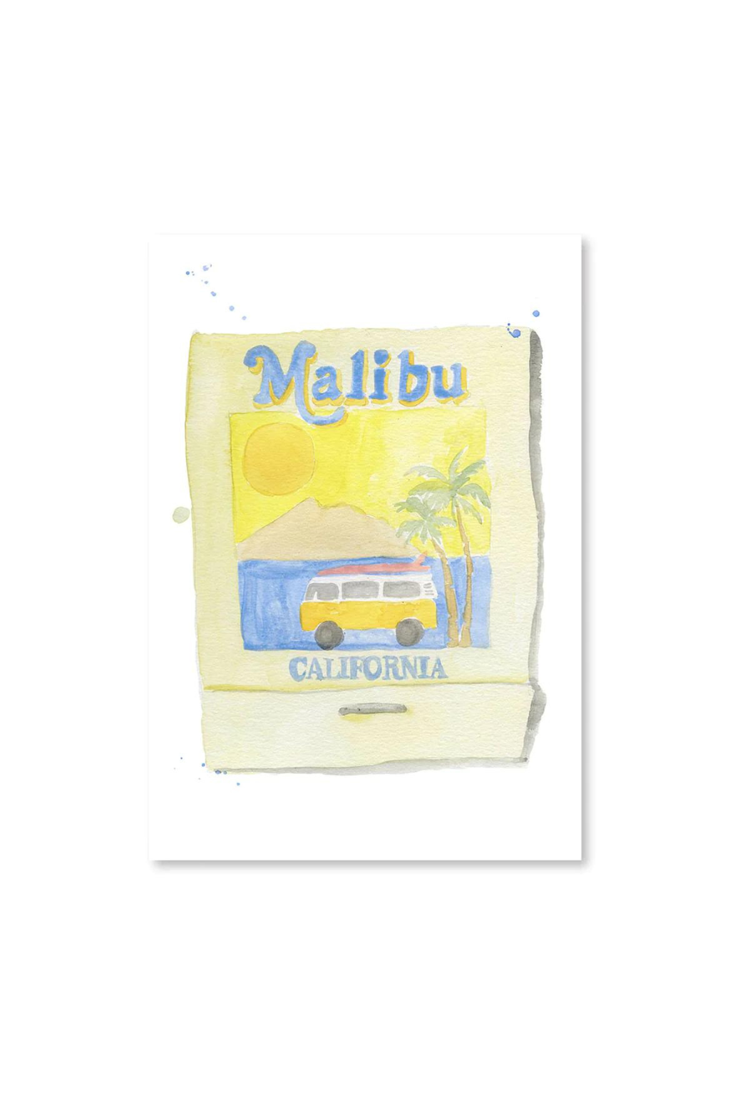 5" X 7" Watercolor Souvenir Matchbook Prints - California Collection