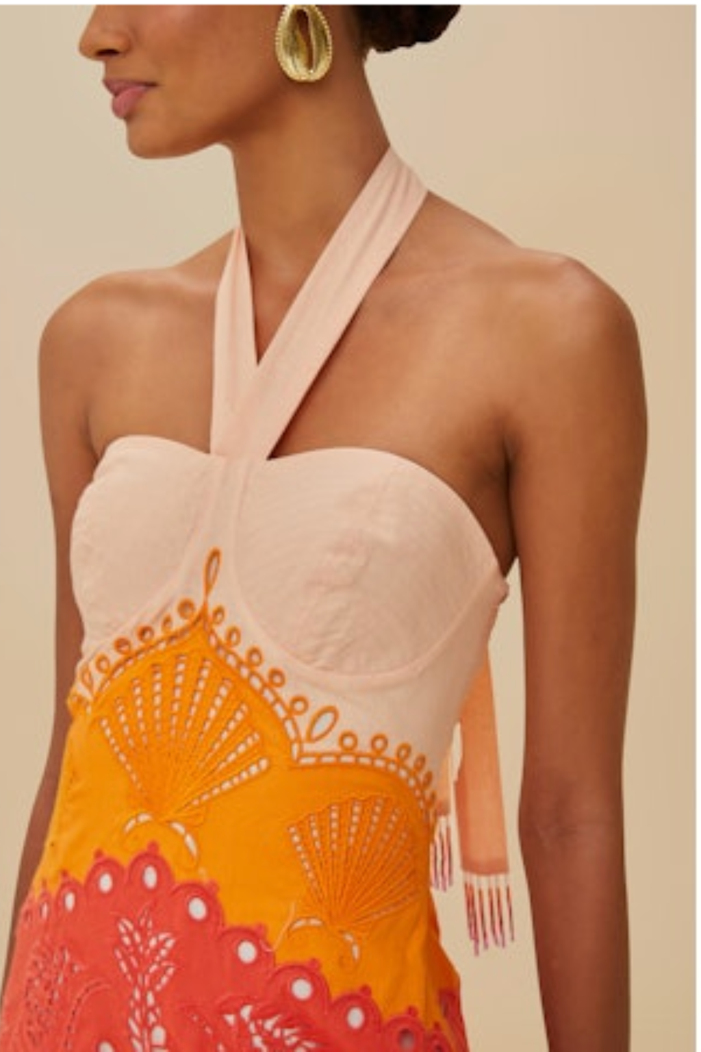 Summer Gradient Ombre Richelieu Midi Dress