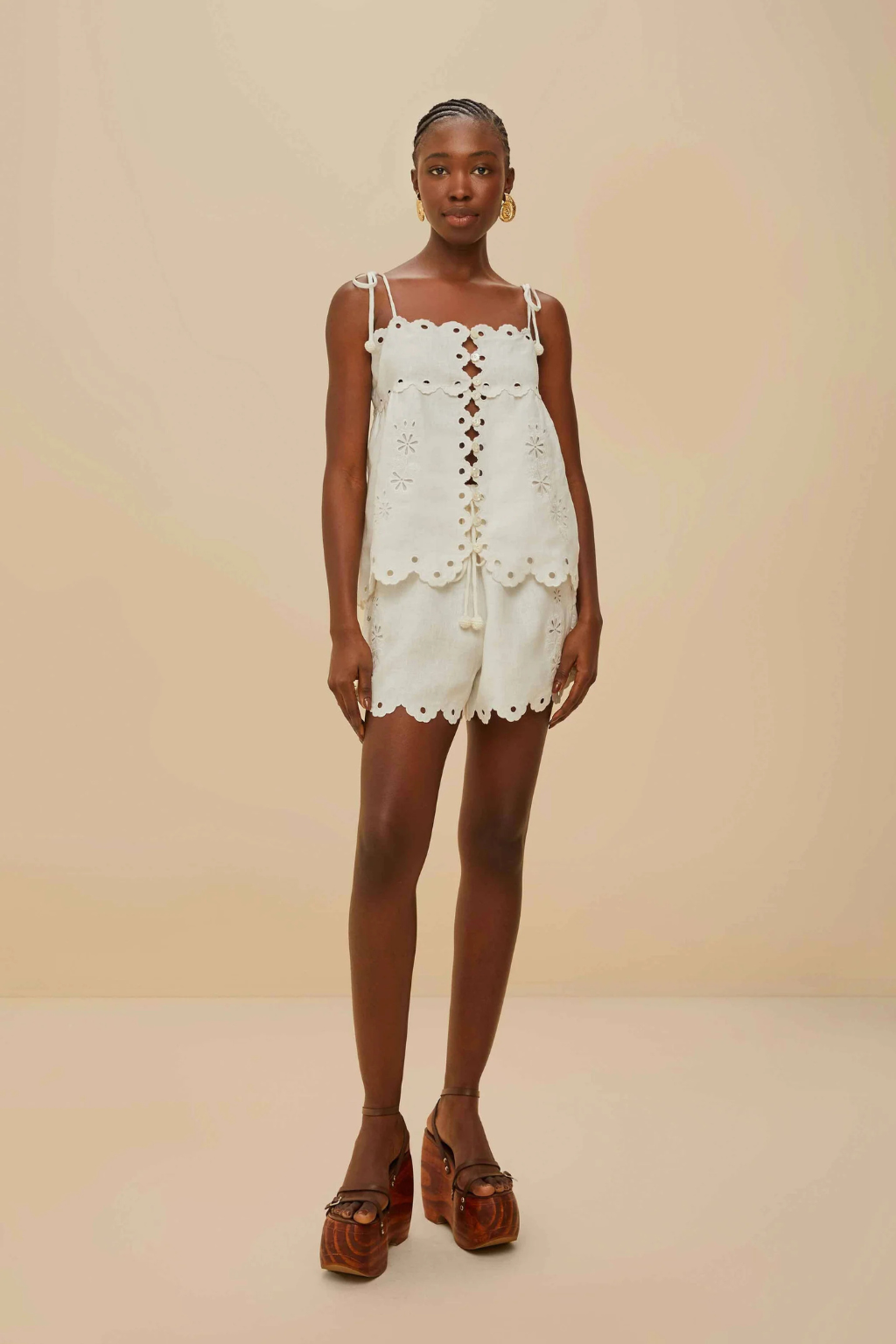 Off White Flowers Richelieu Shorts