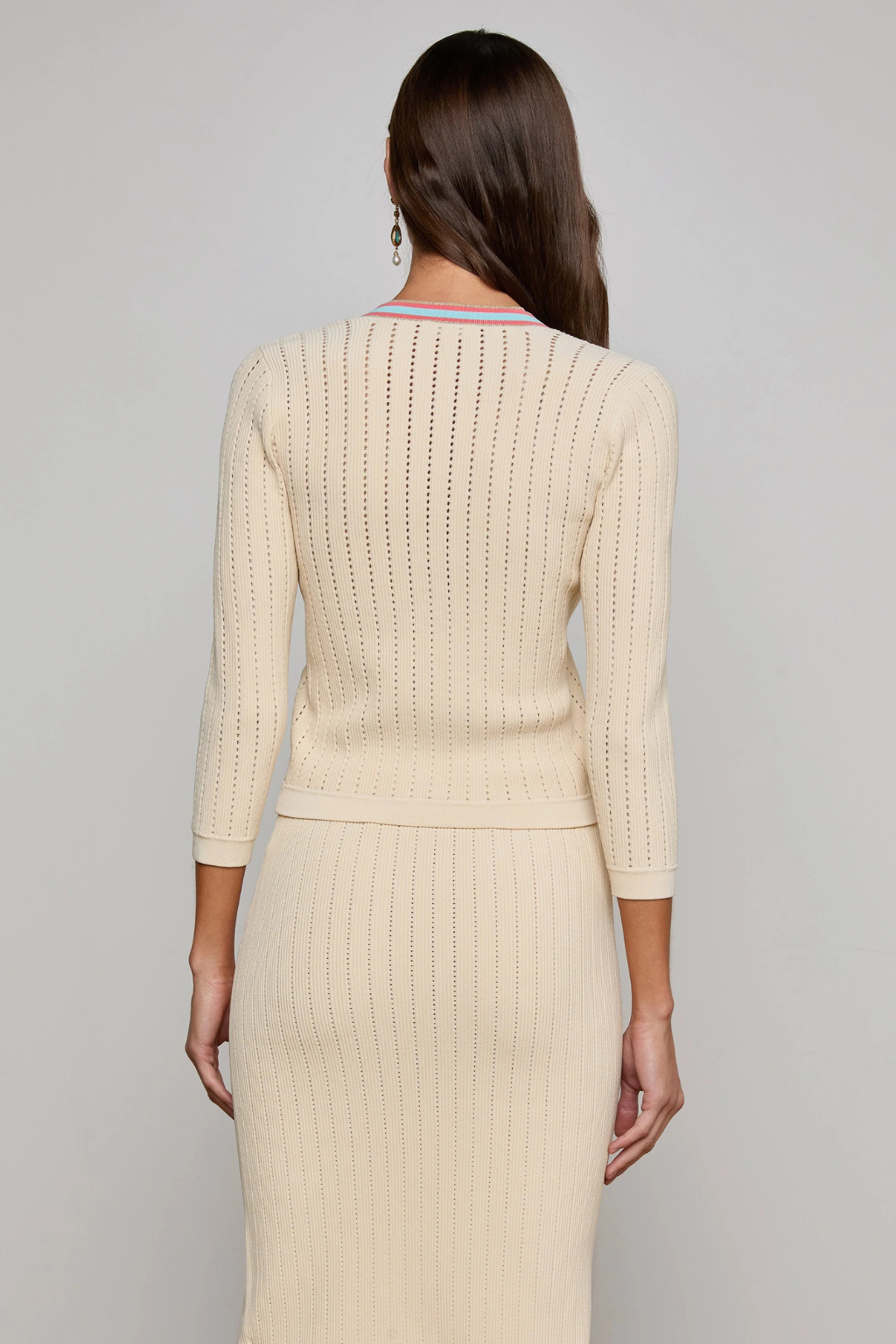 Irvin Pointelle Knit Cardigan