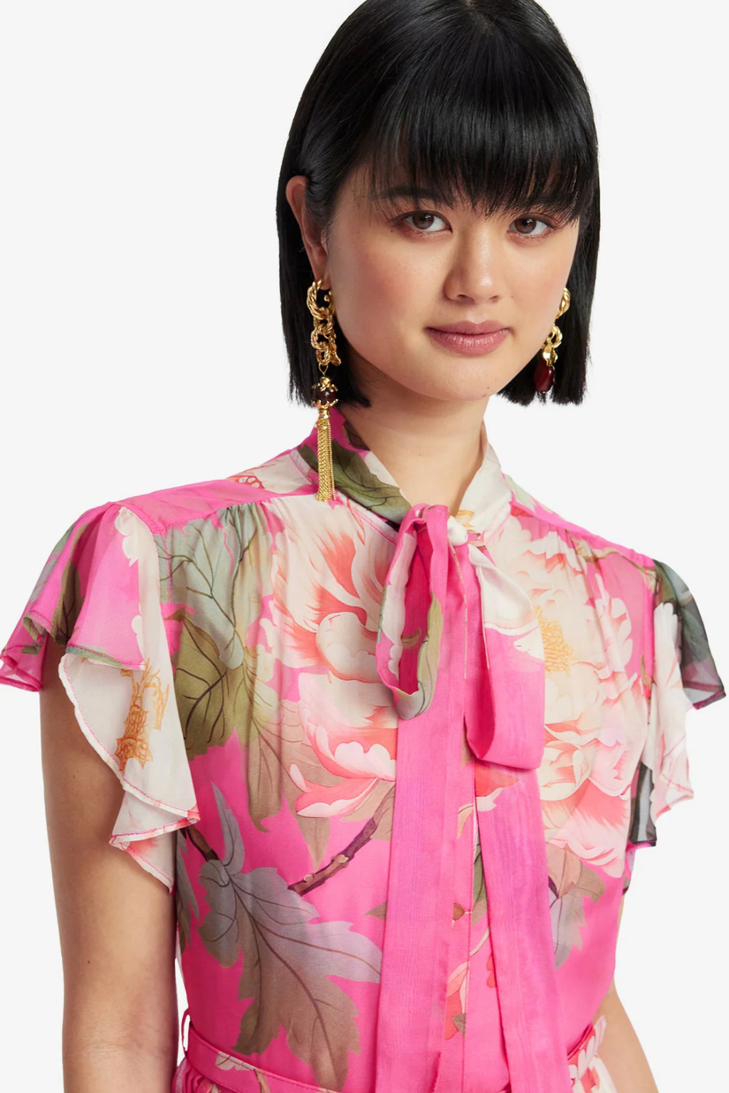 Grace Flutter Sleeve Midi Dress