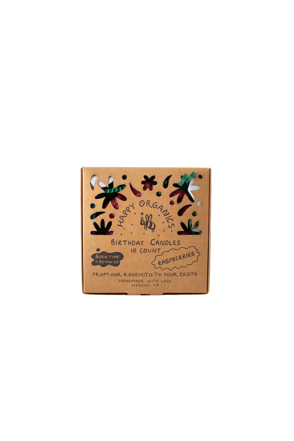 Beeswax Raspberry Birthday Candles: 10