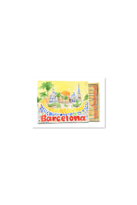 5" X 7" Watercolor Souvenir Matchbook Prints - Barcelona