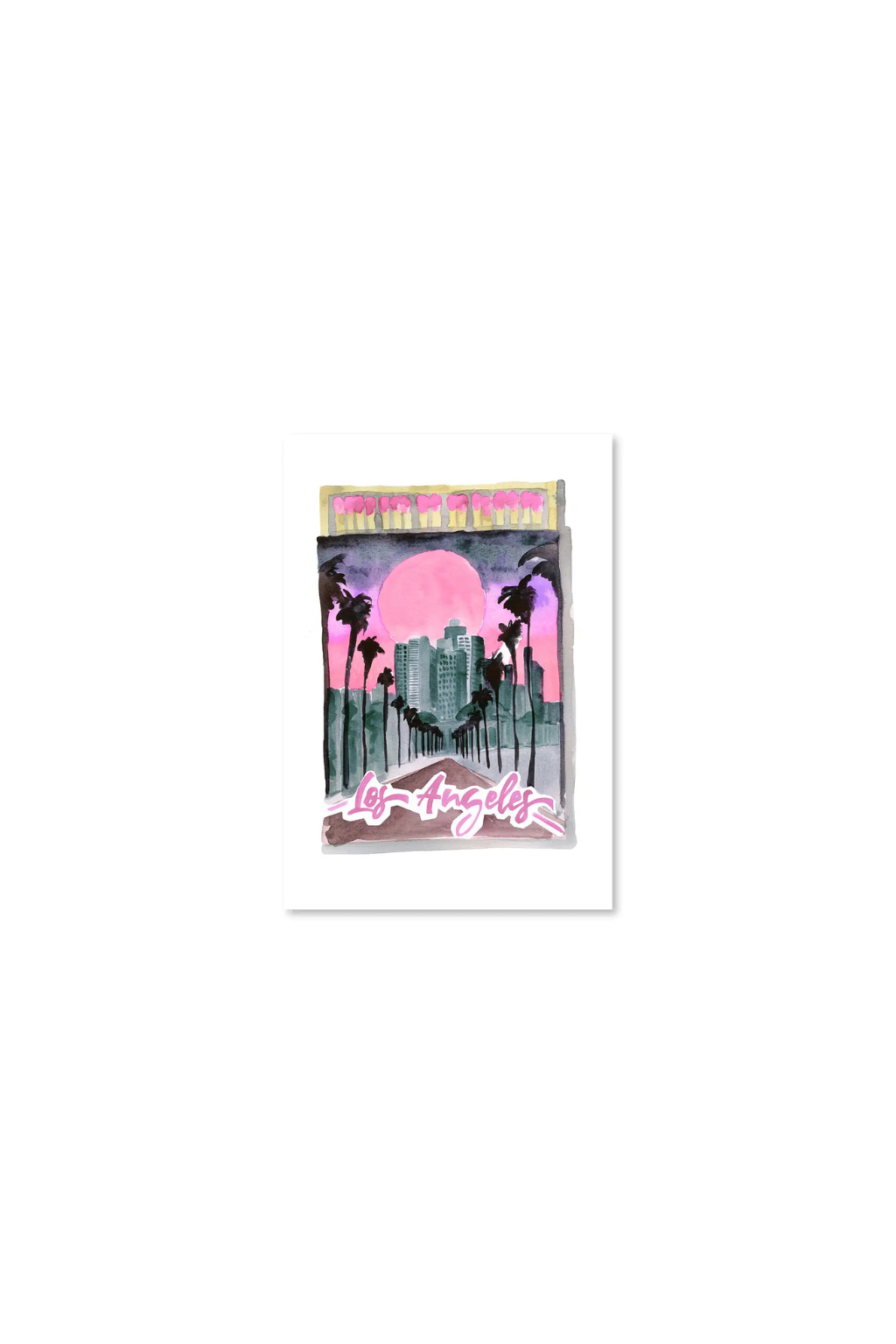5" X 7" Watercolor Souvenir Matchbook Prints - Los Angeles