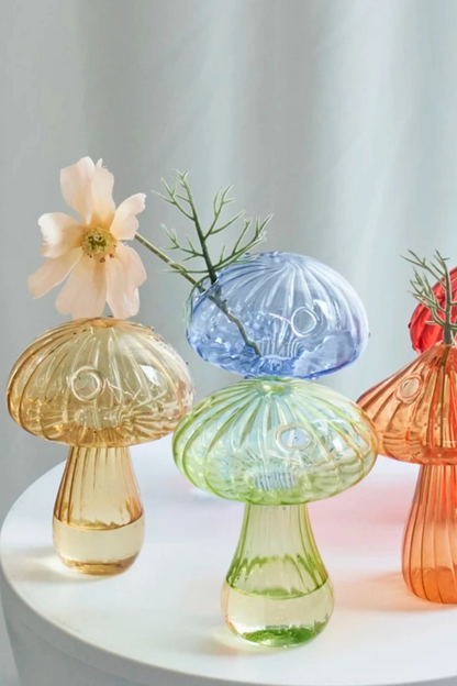 Mini Glass Mushroom Bud Vase