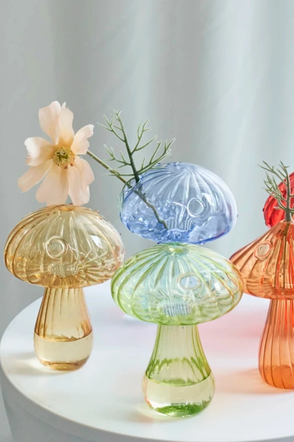 Mini Glass Mushroom Bud Vase