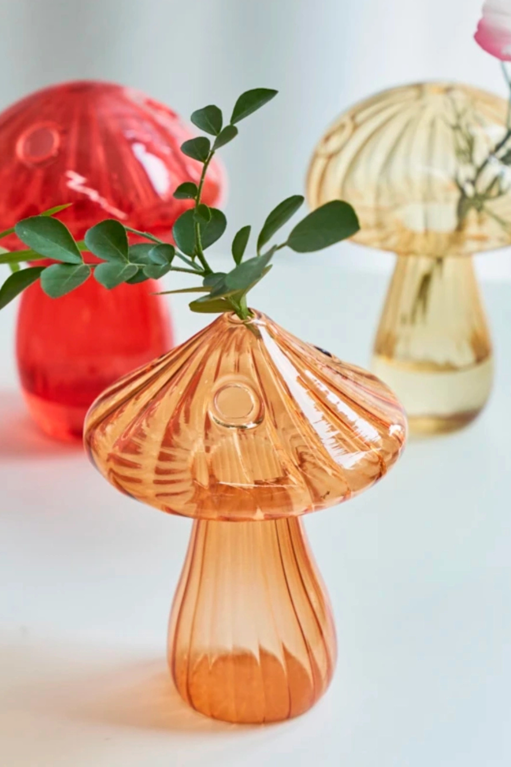 Mini Glass Mushroom Bud Vase