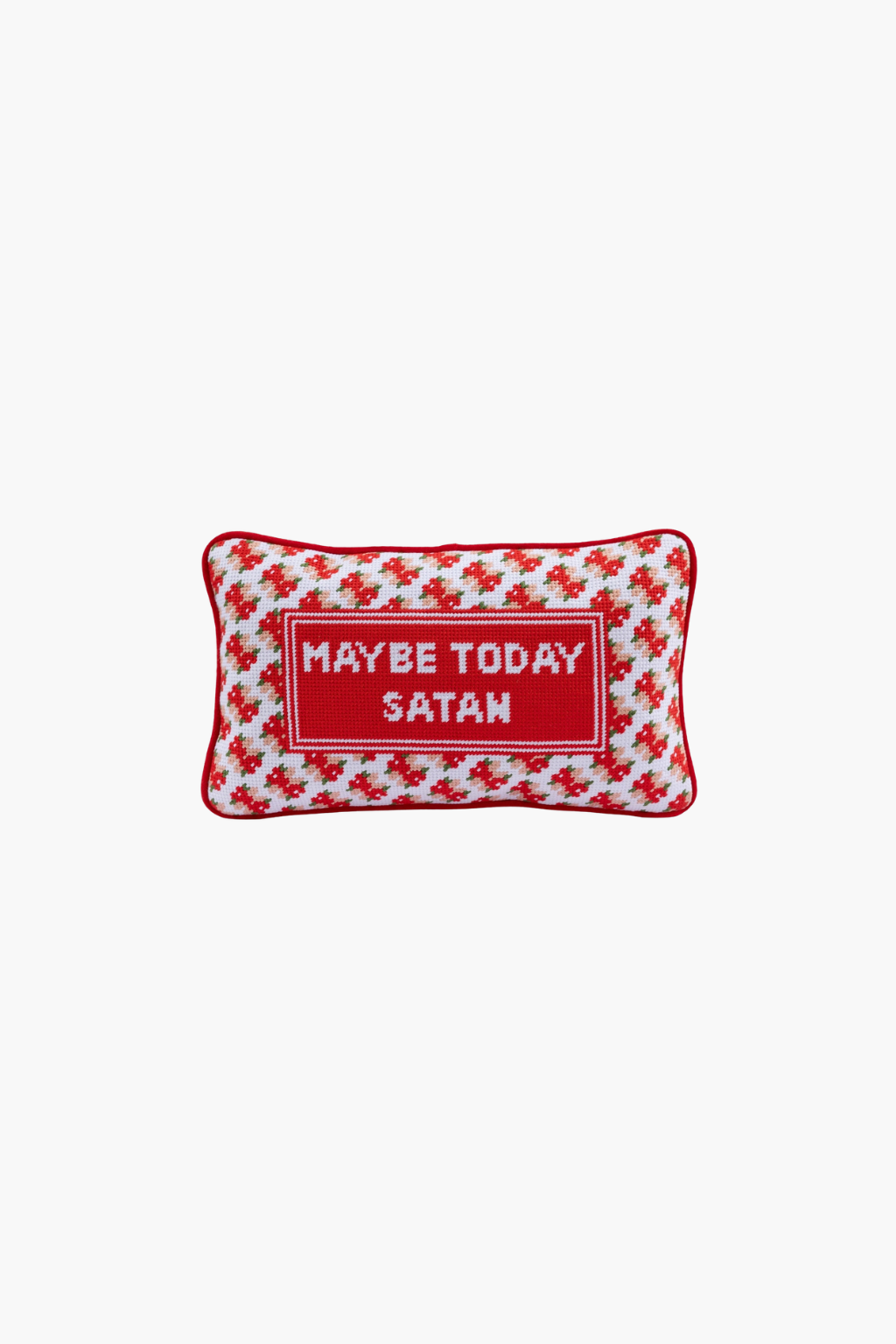 Maybe Today Satan Needlepoint Pillow