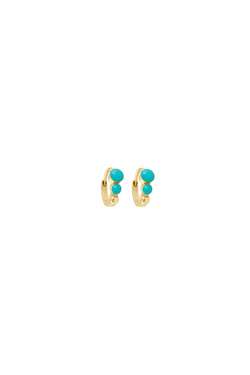 Classic Gigi Hoops Yellow Gold - Turq