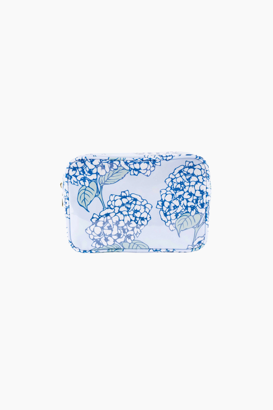 Hydrangea Clear Coated Rectangular Cosmetic Case