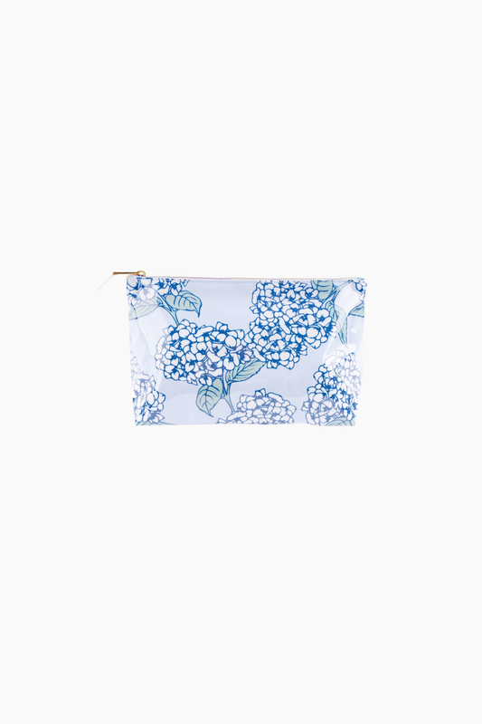 Hydrangea Clear Coated Travel Cosmetic Case