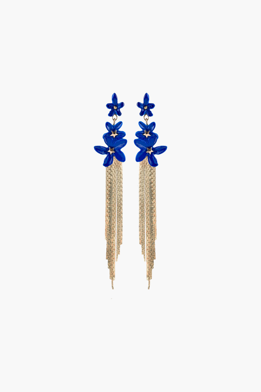 Blue Jasmine Fringe Earrings