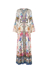 Shaped Waistband Dress With Ruffle Sleeve