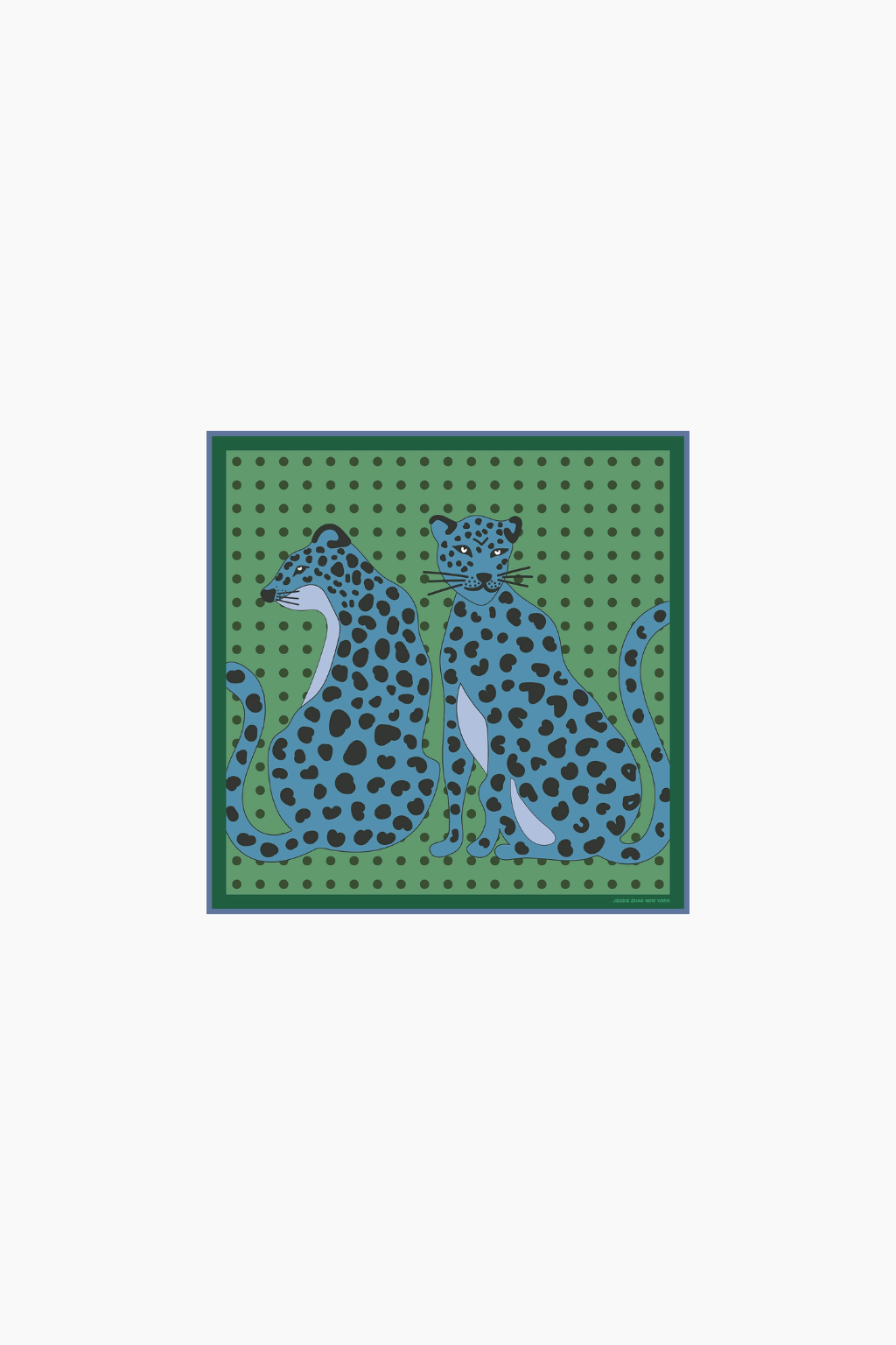 Twin Leopards Double Sided Silk Scarf