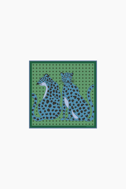 Twin Leopards Double Sided Silk Scarf