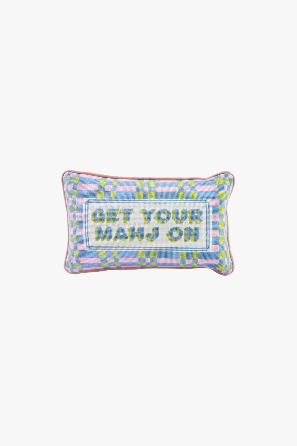 Get Your Mahj On Needlepoint Pillow
