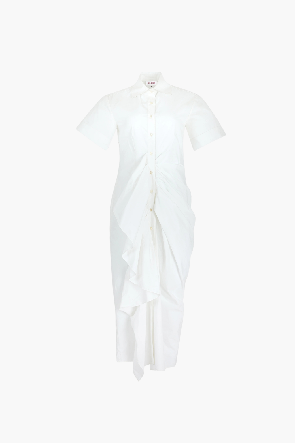 Gathered Ruffle Shirt Dress
