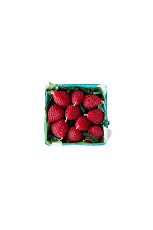 Beeswax Strawberry Birthday Candles: 10