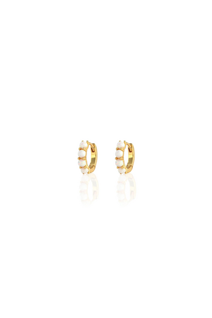 Opal Huggie Hoop Earrings