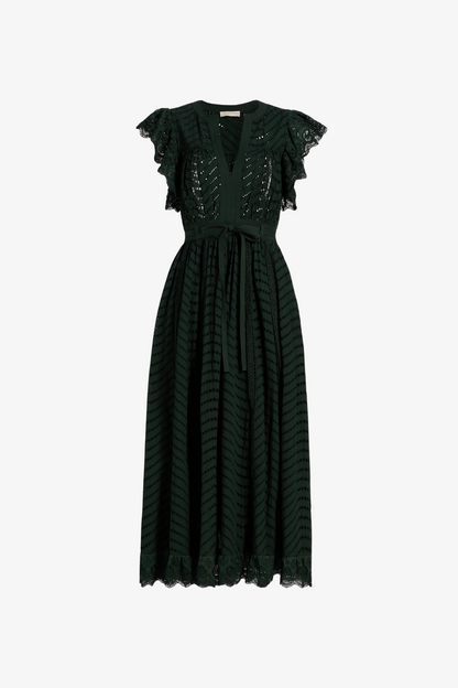 Olga Flutter Sleeve Midi Dress