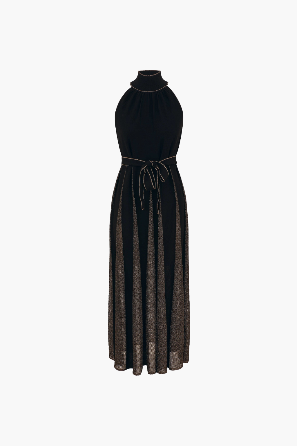 Valiant Metallic Halter Dress