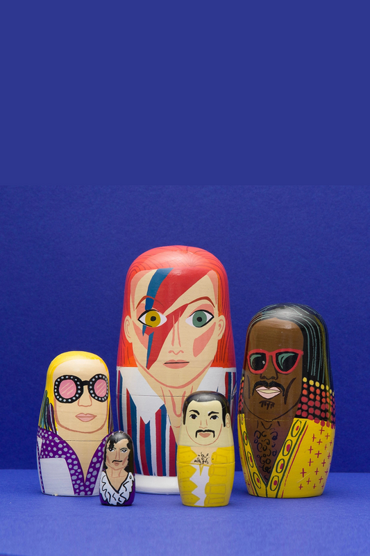 70's Men of Pop Wooden Nesting Doll Set