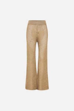 Gold Pointelle Knit Pant