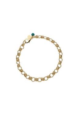 Rings of Gold Chain with Malachite Bead