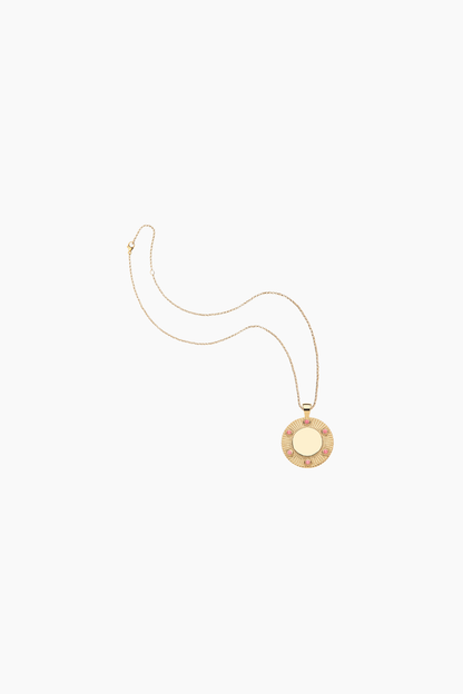 FOREVER Around the Sun Engravable Coral Stone Pendant Necklace