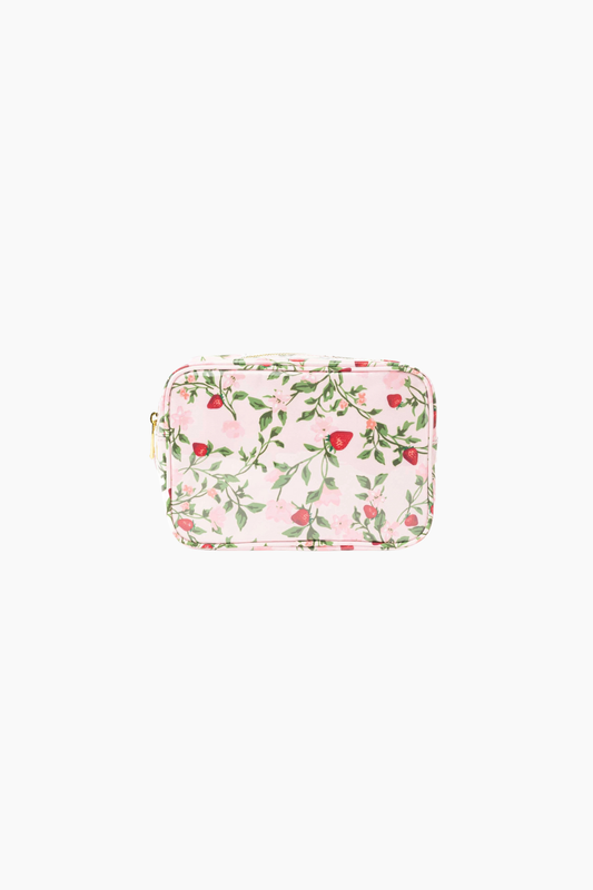 Berry Botanical Clear Coated Rectangular Cosmetic Case