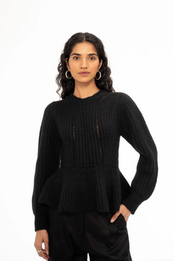 Freya Peplum Crew Neck