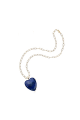 LOVE Carry Your Heart Lapis Pendant Necklace