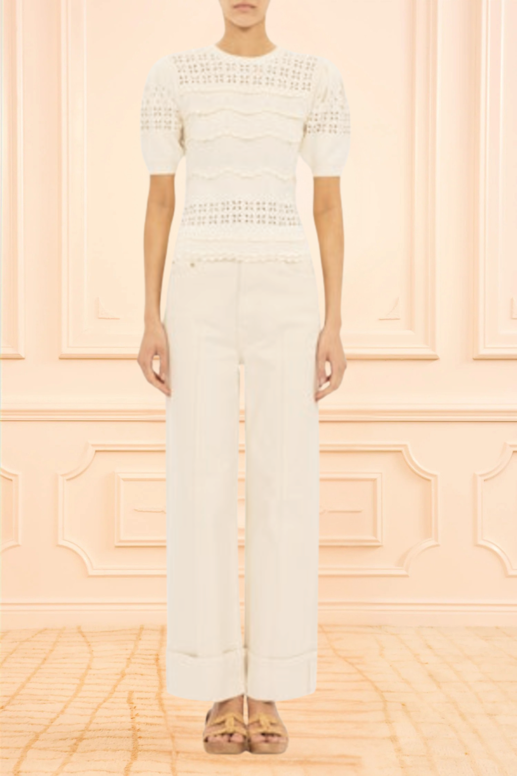 Marcelena Eyelet Knit Top