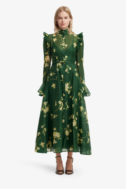 Katrina Butterfly Sleeve Midi Dress