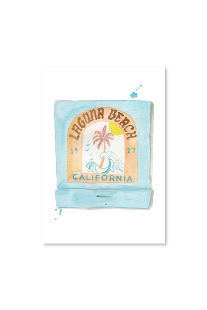 5" X 7" Watercolor Souvenir Matchbook Prints - California Collection