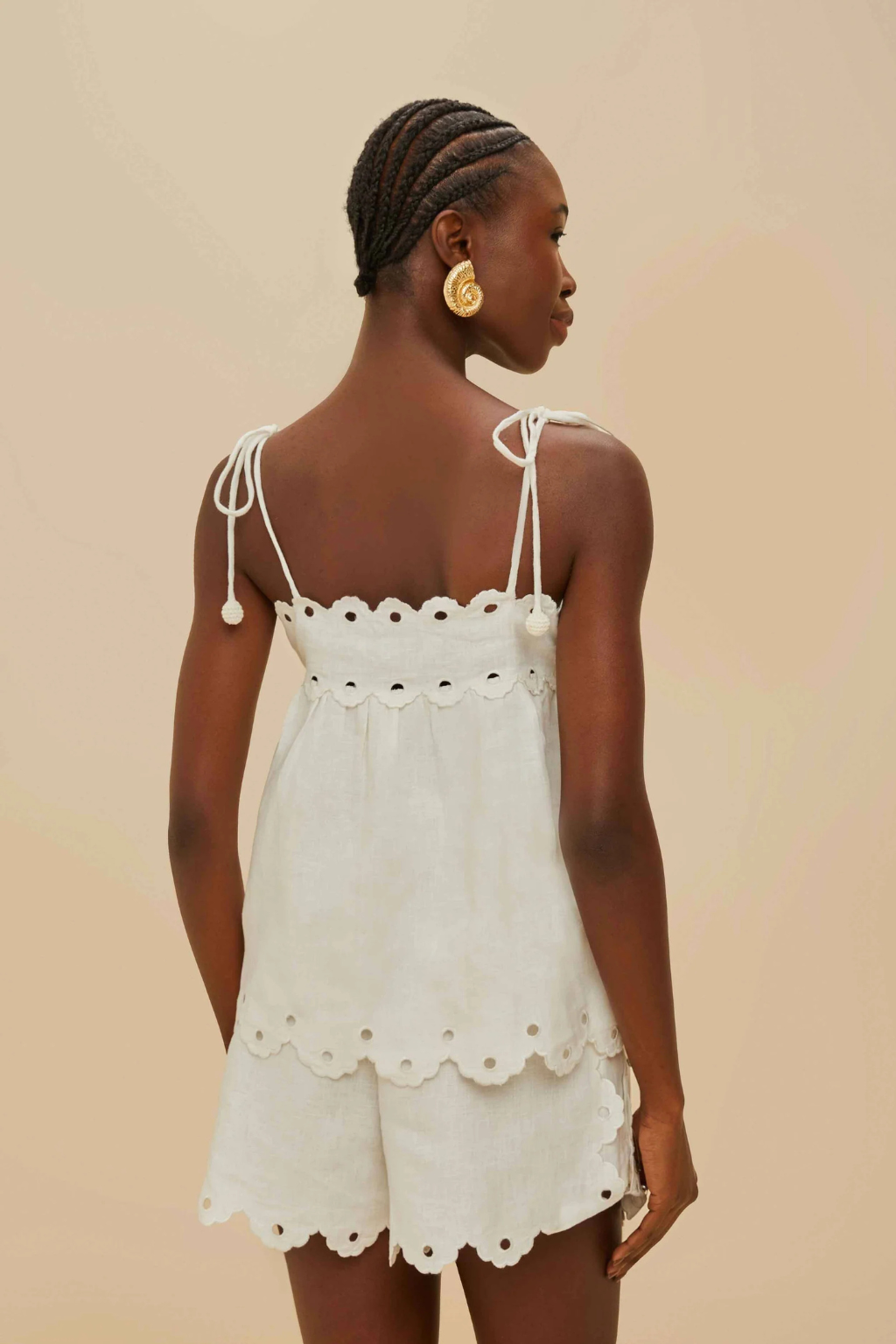 Off White Flowers Richelieu Cami