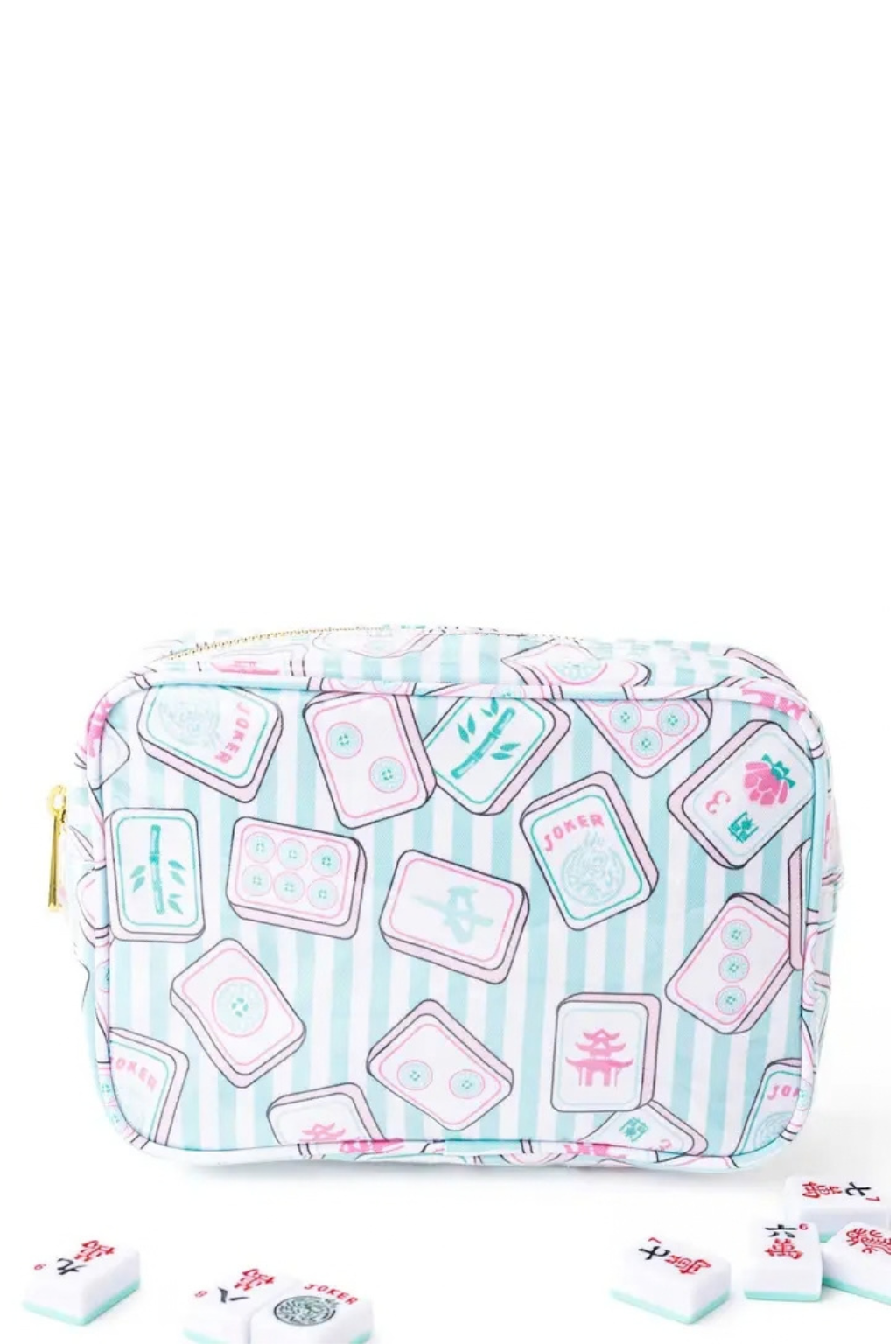 Mahjong Stripe Clear Coated Rectangular Cosmetic Case