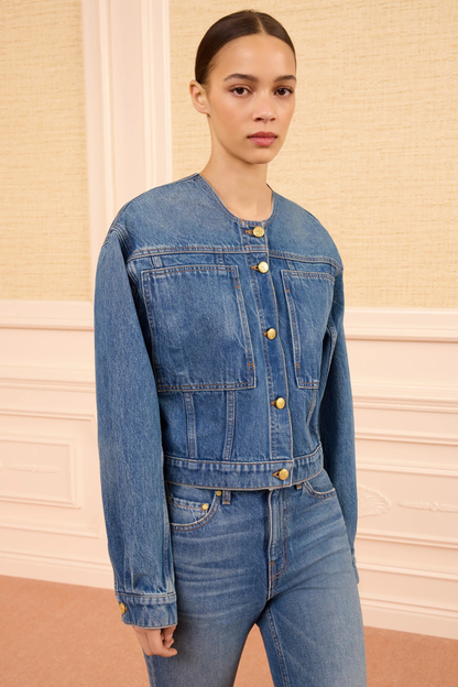 The Briar Collarless Denim Jacket