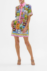 Short Sleeve Mini Shirt Dress