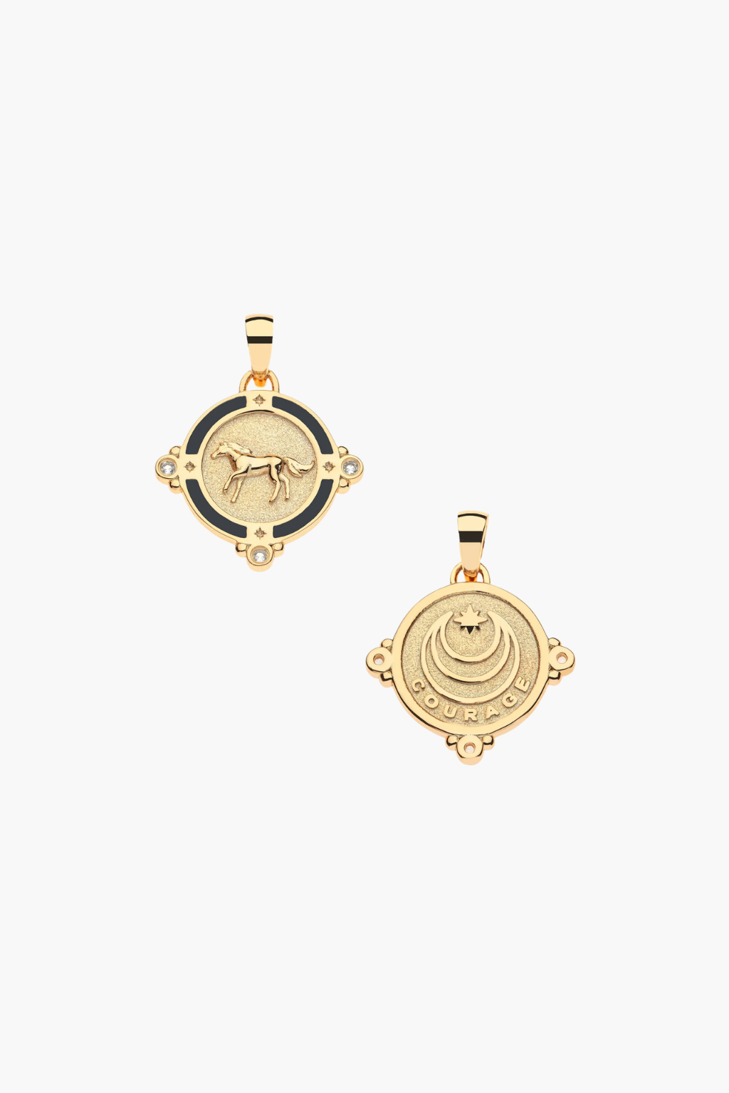 COURAGE Horse Petite Embellished Coin Necklace- TRAY SHOW